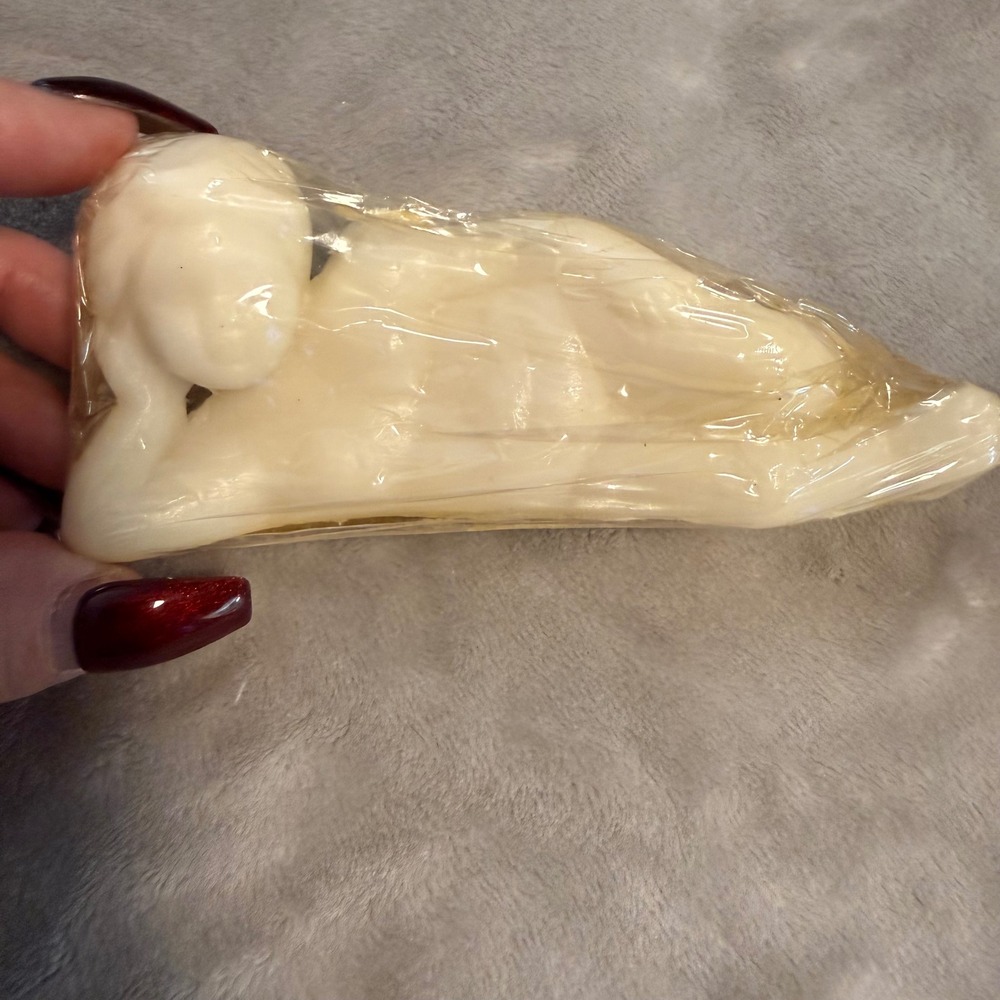 Vintage Colonial Candle‎ White Angel Cherub Decorative Candle 5"